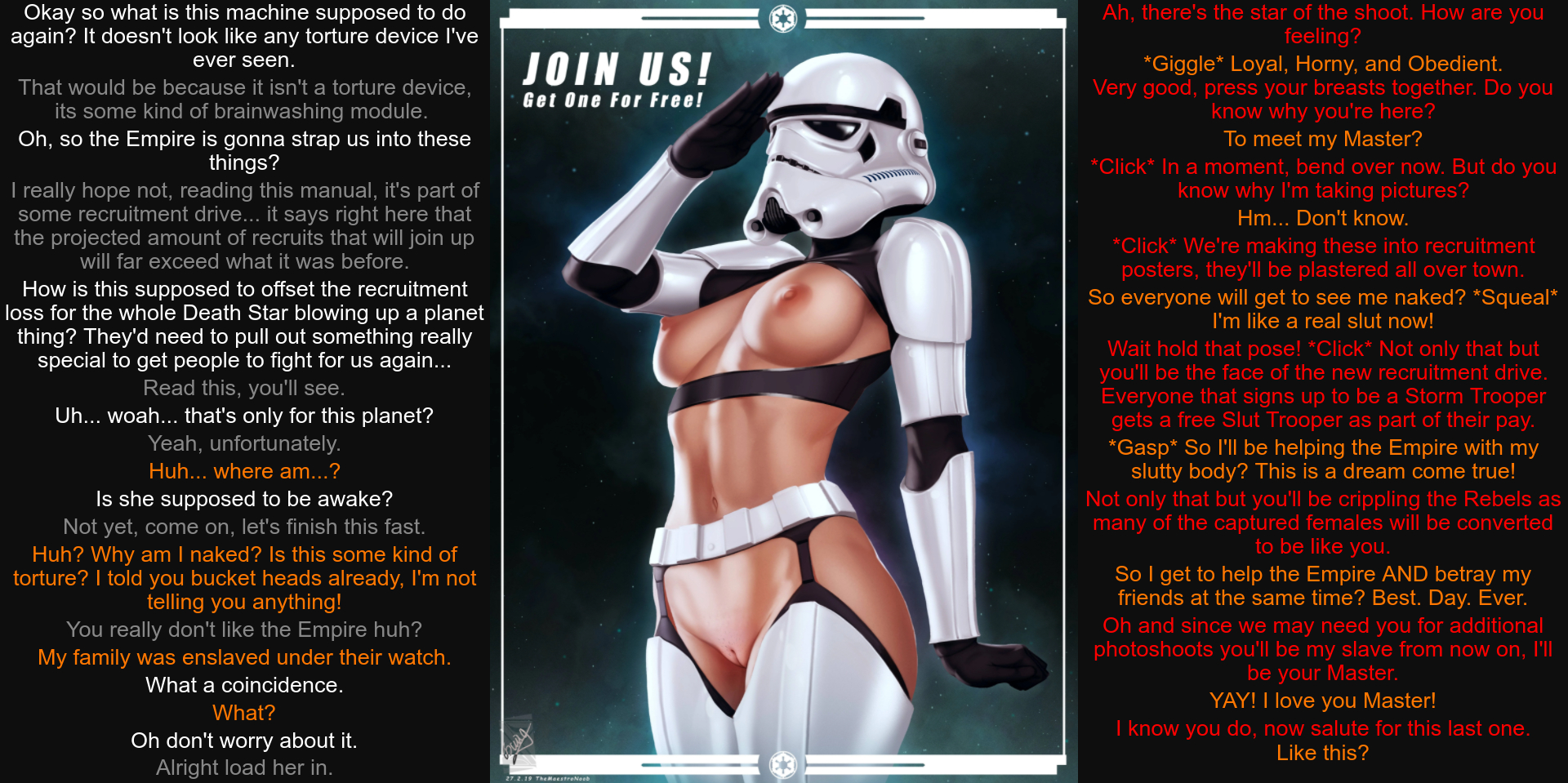 HypnoHub - altered perception bottomless breasts clothed exposure  corruption enemy conversion erect nipples female only femsub garter belt  garter straps gloves happy trance jjmayoboy (manipper) maledom manip pussy star  wars stormtrooper tagme