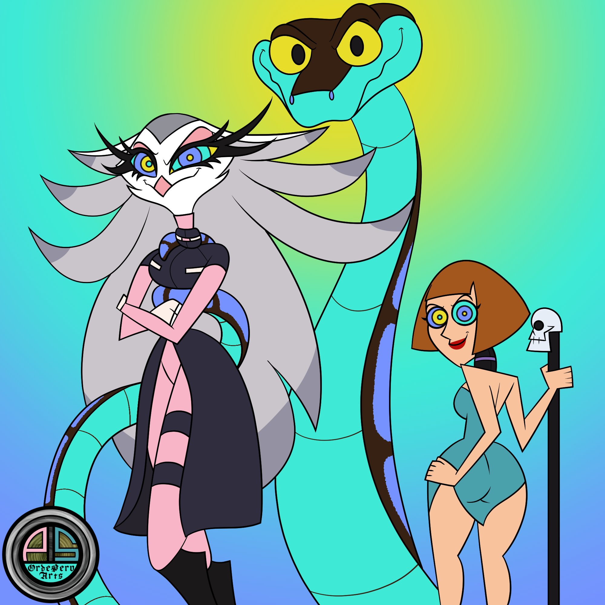 HypnoHub - bird girl collar danny phantom (series) evil smile helluva boss  kaa eyes long hair maddeline fenton ordeper arts ring eyes short hair  signature smug snake staff stella (helluva boss) watermark |