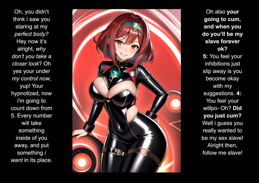 HypnoHub - ai art breasts caption caption only femdom latex manip nintendo  pov sub pyra (xenoblade) tagme xenoblade chronicles | 184378