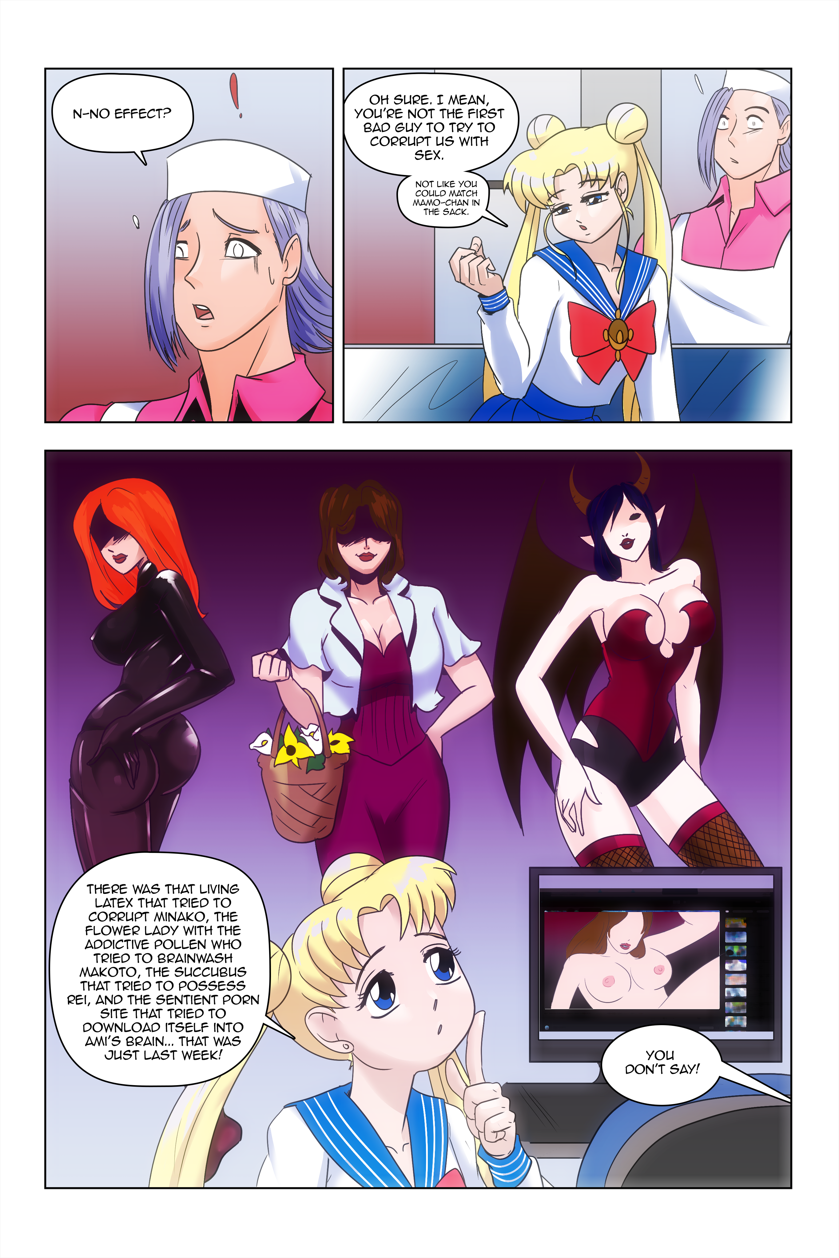 Sailor Moon Porn Captions - HypnoHub - absurdres blonde hair comic failed hypnosis humor sailor moon  sailor moon (series) text twintails wadevezecha | 134895