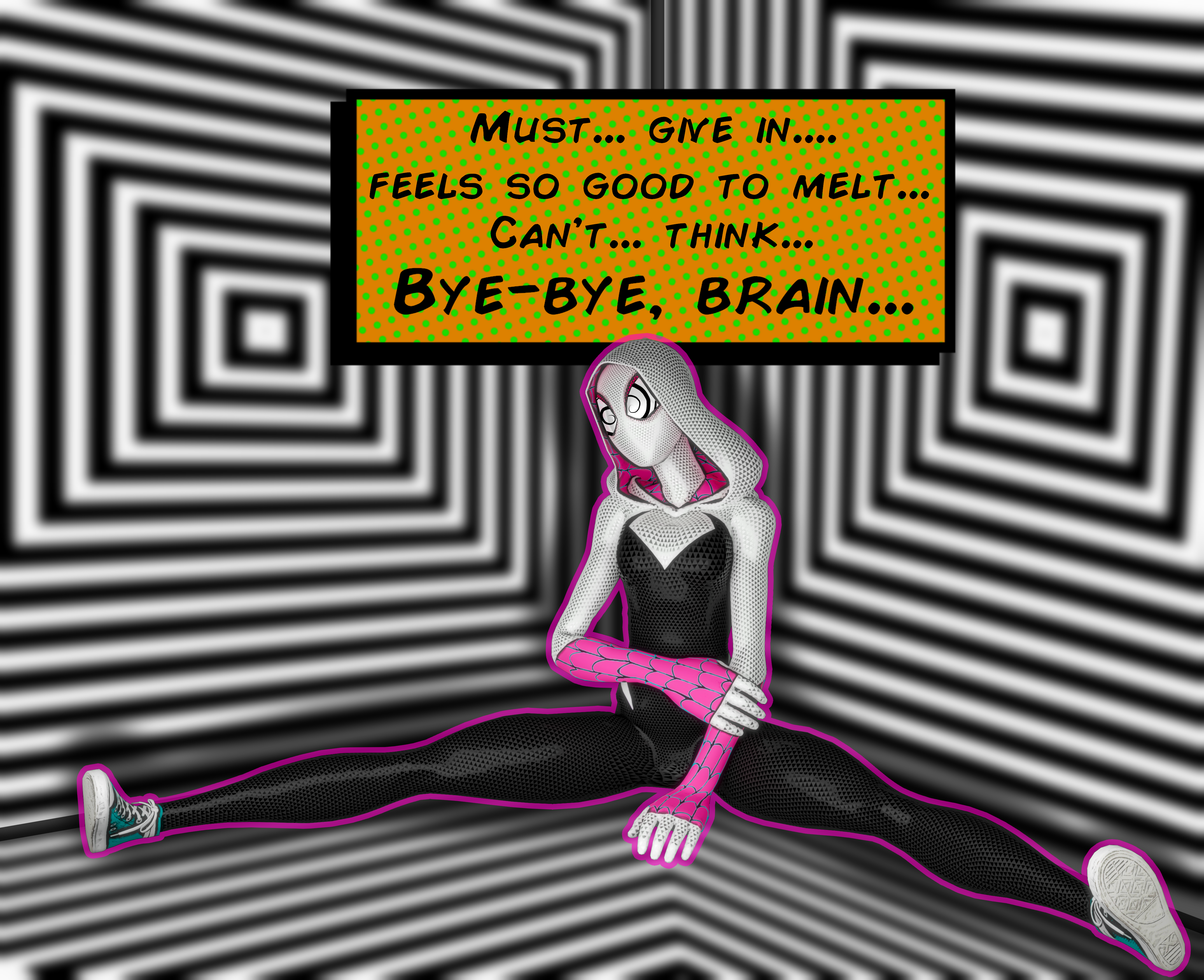 HypnoHub - 3d brain drain comic femsub gwen stacy marvel comics  saltygauntlet spider-gwen spiral eyes text | 158475