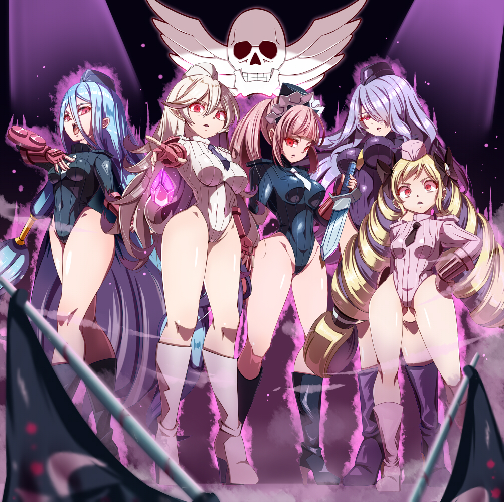 angry aura azura blonde_hair blue_eyes boots bow breasts camilla_(fire_emblem_fates) capcom chibotakun corrin_(fire_emblem) corruption dazed drill_hair elf_ears elise_(fire_emblem) empty_eyes felicia_(fire_emblem) female_only femsub fingerless_gloves fire_emblem fire_emblem_fates gloves glowing hair_covering_one_eye hat heavy_eyelids high_heels large_breasts leotard long_hair looking_at_viewer multiple_girls multiple_subs nintendo open_mouth pink_hair ponytail purple_hair red_eyes shadaloo_dolls shoulder_pads small_breasts standing street_fighter sword thick_thighs tie twintails unhappy_trance very_long_hair weapon white_hair