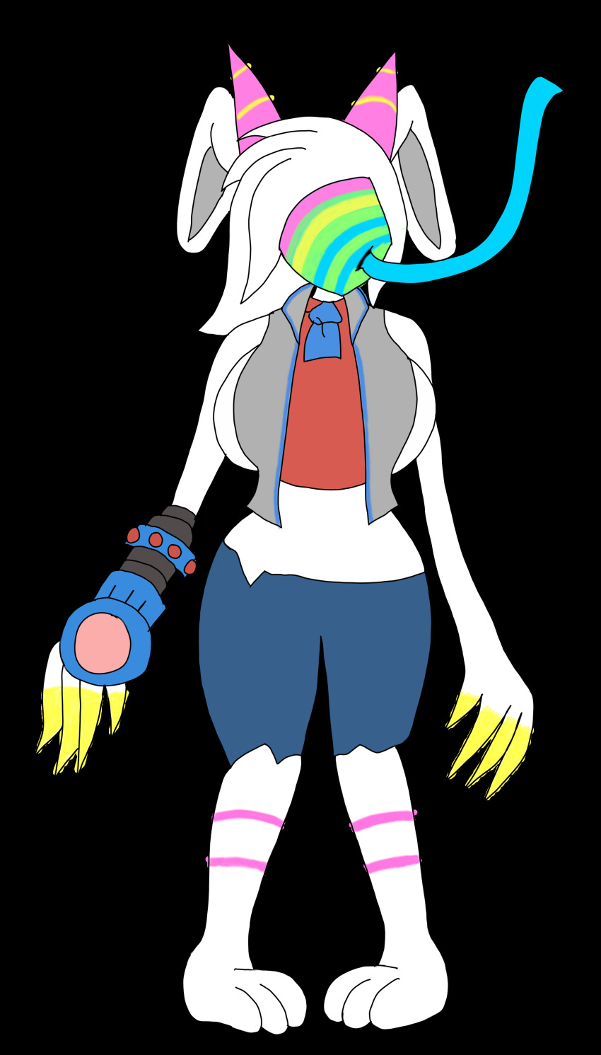 absurdres artistic-skelly barefoot breasts bunny_ears bunny_girl deltarune femsub furry large_breasts non-binary non-binary_dom original troy_tinker_(bodyswappedrobot) undertale werewire
