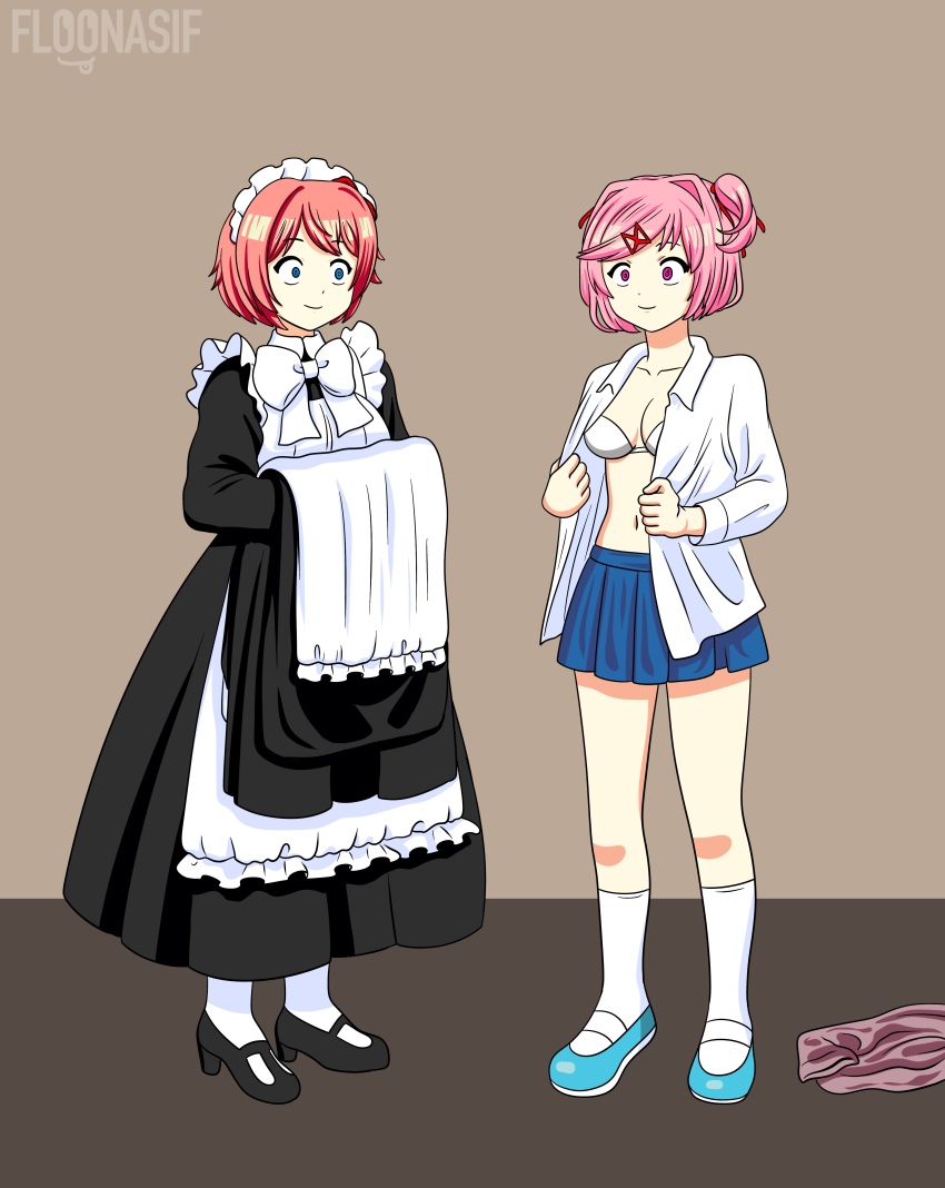 doki_doki_literature_club female_only femdom femsub floonasif happy_trance maid natsuki_(doki_doki_literature_club) sayori_(doki_doki_literature_club)