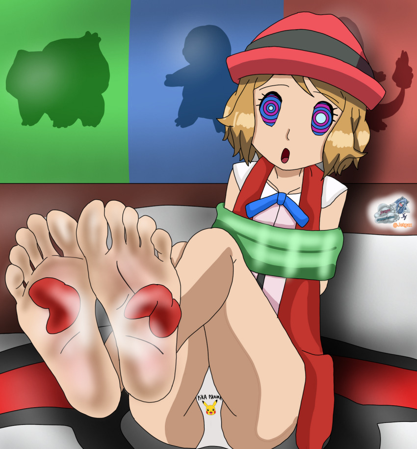 feet femsub foot_focus foot_licking jetga nintendo panties pokemon serena spiral_eyes