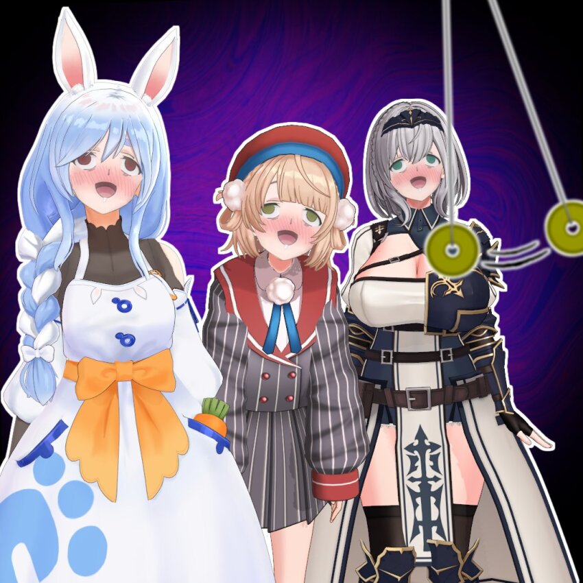 ahegao bunny_ears bunny_girl character_request femsub hololive milf noel_shirogane pekomama pendulum tagme ui_shigure uyunsyu_(manipper) virtual_youtuber wall_eyed