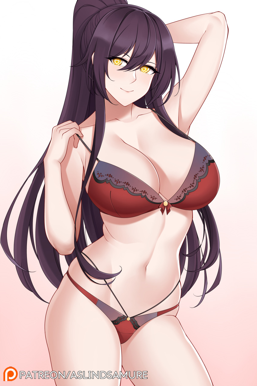 absurdres aslindsamure breasts cleavage female_only femsub happy_trance heart heart_eyes icontrol_(manipper) large_breasts lingerie long_hair looking_at_viewer manip navel sakuya_shirase smile solo symbol_in_eyes the_idolm@ster the_idolm@ster:_shiny_colors underwear