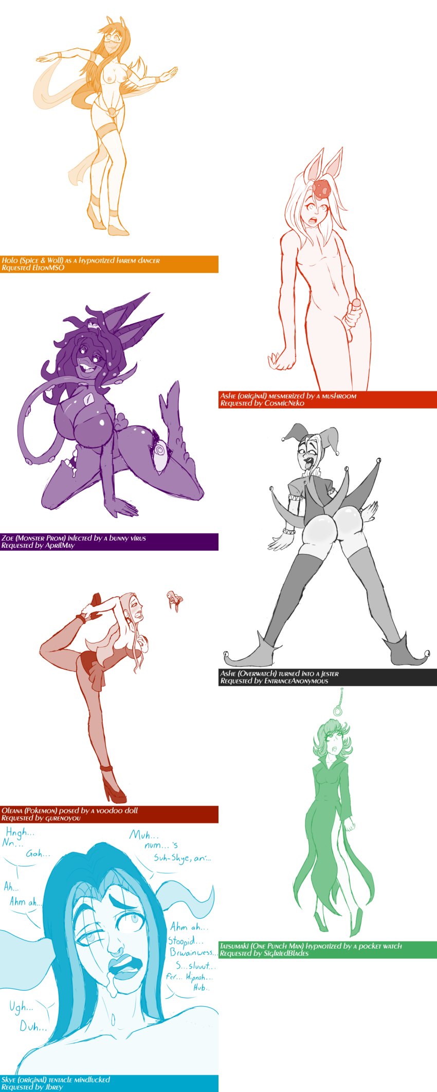 absurdres animal_ears black--wave blush body_control boots breasts buck_teeth bunny_ears bunny_girl cat_boy cat_ears cat_tail cleavage confused femsub happy_trance harem_outfit hat high_heels holo_(spice_and_wolf) huge_breasts humor large_breasts light_skin long_hair malesub monster_prom multiple_girls nintendo nose_ring oleana_(pokemon) one_punch_man open_mouth original penis pokemon pokemon_sword_and_shield smile spice_and_wolf tail tatsumaki_(one_punch_man) tongue tongue_out voodoo_doll zoe_(monster_prom)