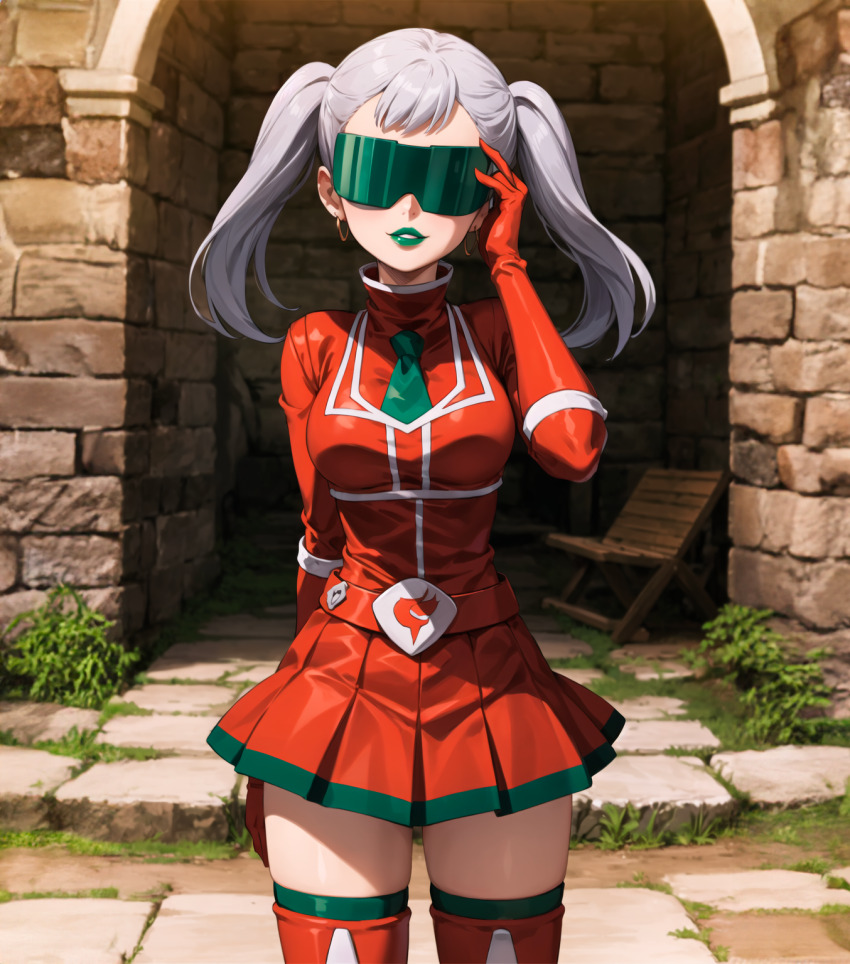 ai_art black_clover femsub glasses grey_hair happy_trance long_hair nintendo noelle_silva pokemon sumire_silva_(generator) team_flare twintails