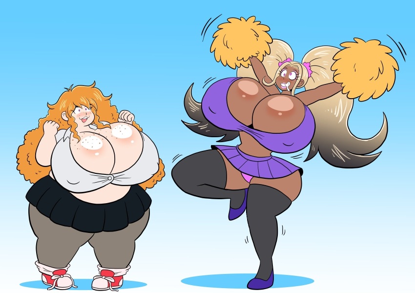 alternate_hair_color ass bbw bimbofication brain_drain breasts cheerleader fat female_only femsub huge_ass huge_breasts identity_swap midriff multiple_subs nami_(one_piece) nerd nerdification nico_robin one_piece prinnydood tagme thick_thighs transformation wide_hips