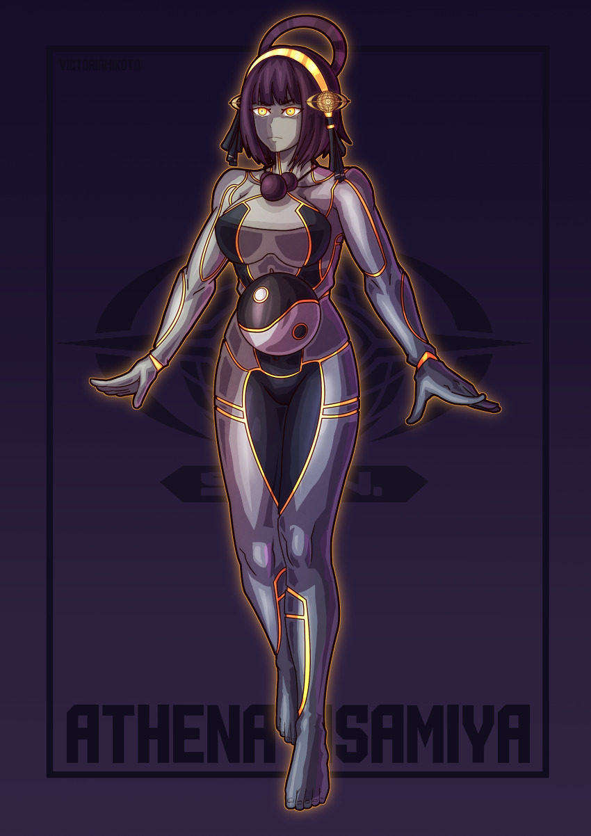 athena_asamiya aura barefoot breasts capcom corruption english_text eye_color_change femsub floating levitation psycho_soldier purple_hair robotization seth_(street_fighter) short_hair street_fighter tagme text victoriamikoto yellow_eyes