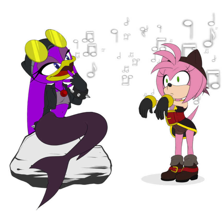 amy_rose bird_girl erohd femdom femsub hedgehog_girl jacket mermaid mindtasker_(colorist) music pirate sonic_prime sonic_the_hedgehog_(series) wave_the_swallow