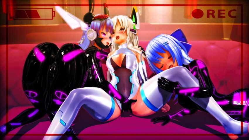 3d ahoge ass blue_eyes blue_hair blush bodysuit boots bow breath brown_eyes cameltoe camera cleavage closed_eyes custom_maid_3d_2 cyber-sexaroid_(dndniwana3s) empty_eyes female_only femdom femsub fingering gloves hair_ornament happy_trance heterochromia high_heels hug hypnotized_dom latex licking long_hair lying masturbation mizuki_(nemox2g) multiple_girls multiple_subs navel nemox2g open_mouth original pink_eyes rubber see-through sitting spread_legs tears thighhighs tongue tongue_out trapped white_hair yuri