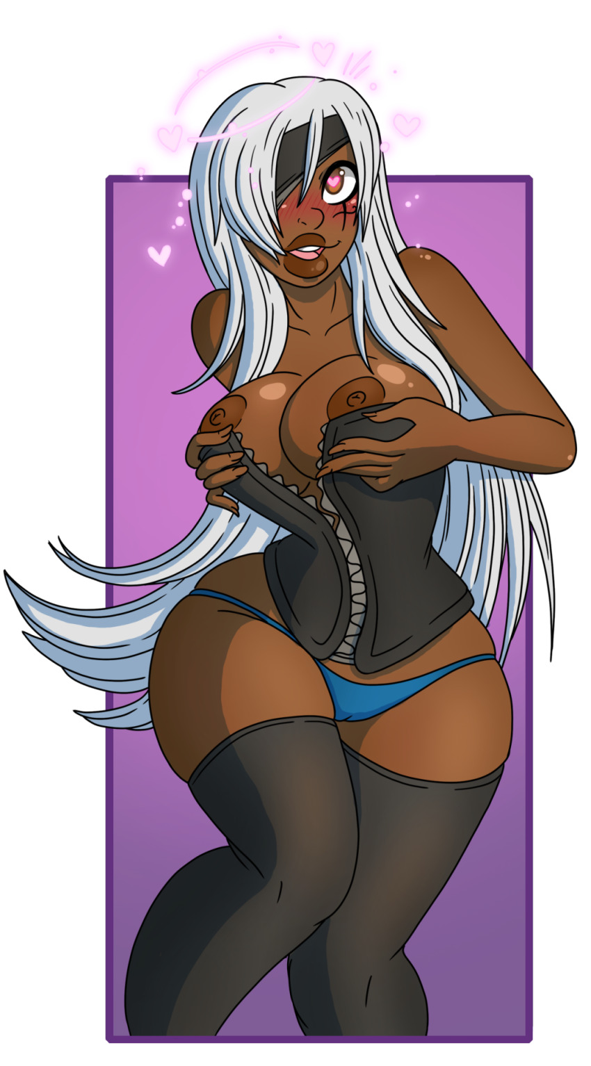 age_regression ana_amari ass_expansion bimbofication breasts corset dark_skin female_only heart heart_eyes holding_breasts large_ass lip_expansion long_hair overwatch solo symbol_in_eyes white_hair wrenzephyr2
