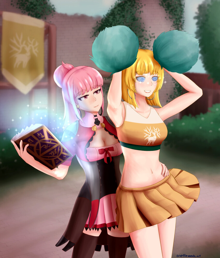 book cheerleader enemy_conversion female_only femdom femsub fire_emblem fire_emblem_three_houses hilda_valentine_goneril ingrid_brandl_galatea magic midriff nettleseeds nintendo short_skirt tagme