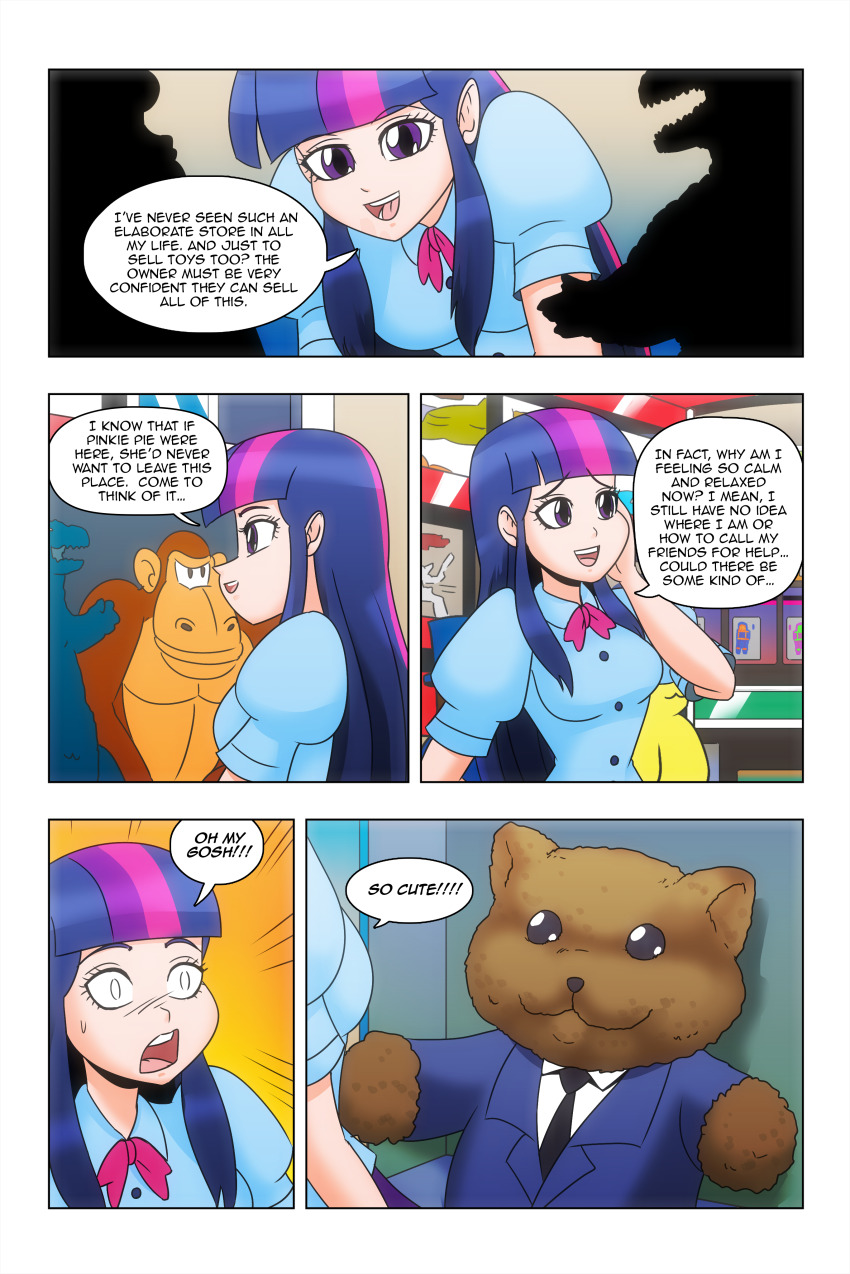 bow breasts comic equestria_girls long_hair multicolored_hair my_little_pony open_mouth purple_eyes purple_hair story straight-cut_bangs surprised text twilight_sparkle wadevezecha western