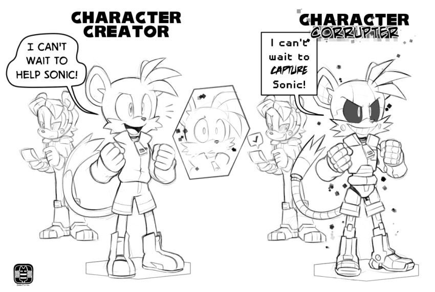 before_and_after corruption enemy_conversion finimun furry male_only maledom malesub panda_boy robotization sonic_the_hedgehog_(series) tech_control text transformation unaware
