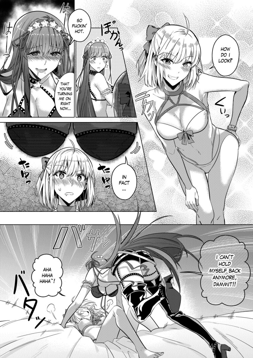 bottomless breasts comic cosplay duokuma exposed_chest fate/grand_order fate_(series) female_only femsub ghost greyscale groping hard_translated hyoui_lover large_breasts masturbation monochrome multiple_girls nude orgasm original possession tagme text topless translated underwear undressing yuri