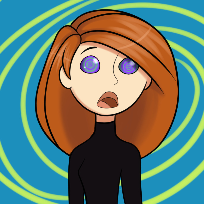 breasts dazed disney femsub katsiika kim_possible kim_possible_(series) open_mouth red_hair ring_eyes  small_breasts spiral