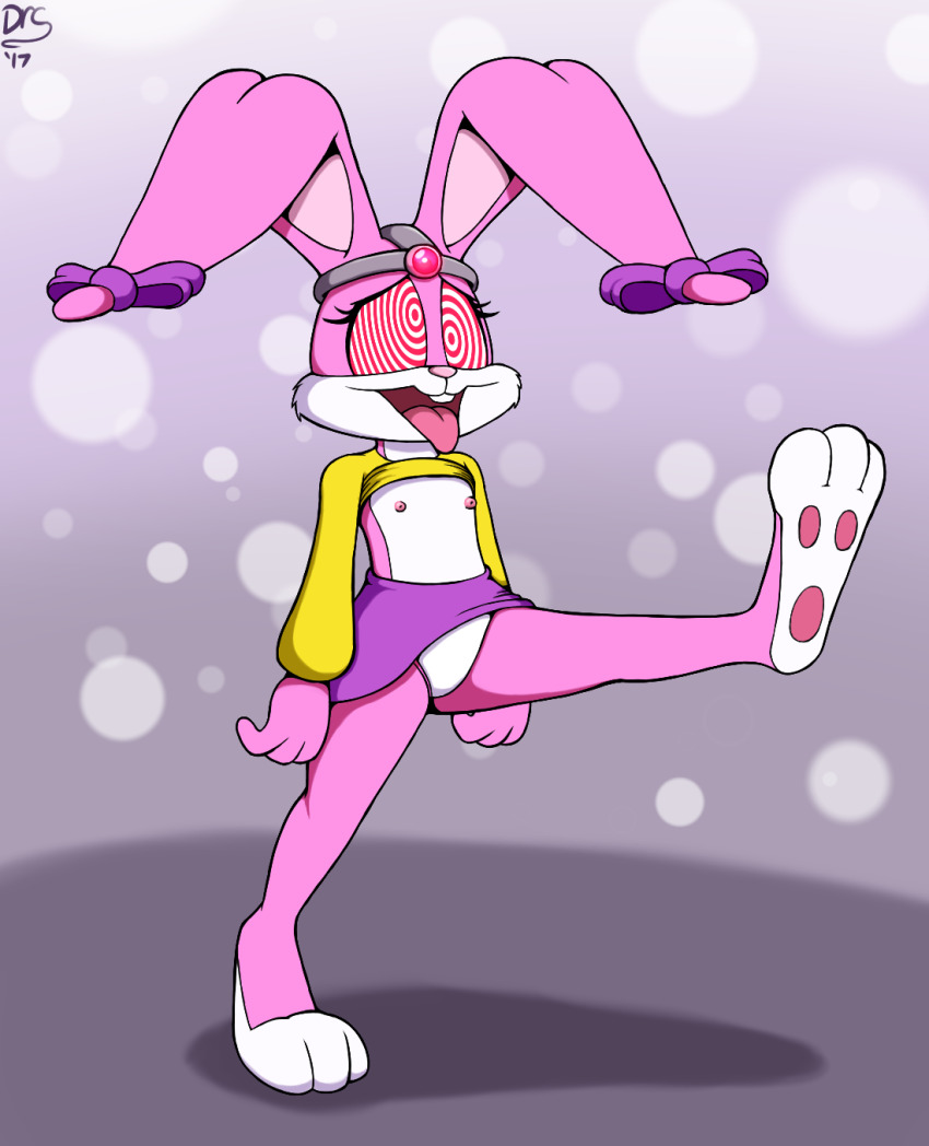 babs_bunny barefoot bunny_girl dr._chaos female_only femsub flat_chest furry happy_trance hypnotized_walking open_clothes open_mouth panties pink_hair ring_eyes solo tech_control tiny_toon_adventures tongue tongue_out underwear unfocused_eyes
