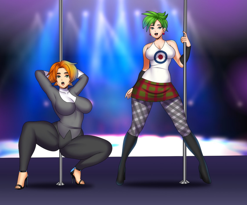 clothed femsub green_hair jaena_williams milf mother_and_daughter multiple_girls multiple_subs nickelodeon orange_hair pole_dancing spiral_eyes the_x's trudy_x tuesday_x