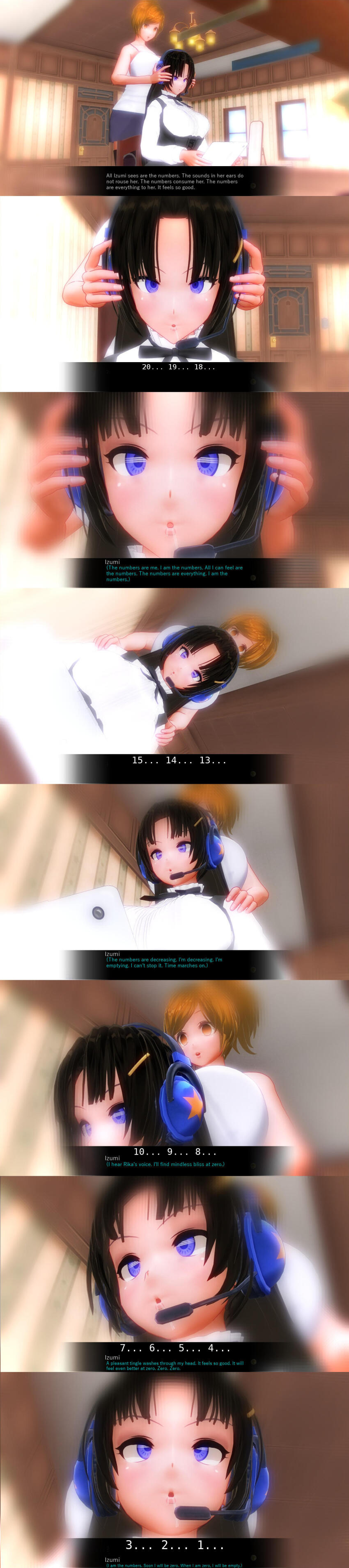 3d absurdres betrayal breasts comic custom_maid_3d_2 drool empty_eyes femsub hard_translated hypnotized_hypnotist izumi_(made_to_order) kamen_writer_mc large_breasts rika_(made_to_order) tech_control text translated