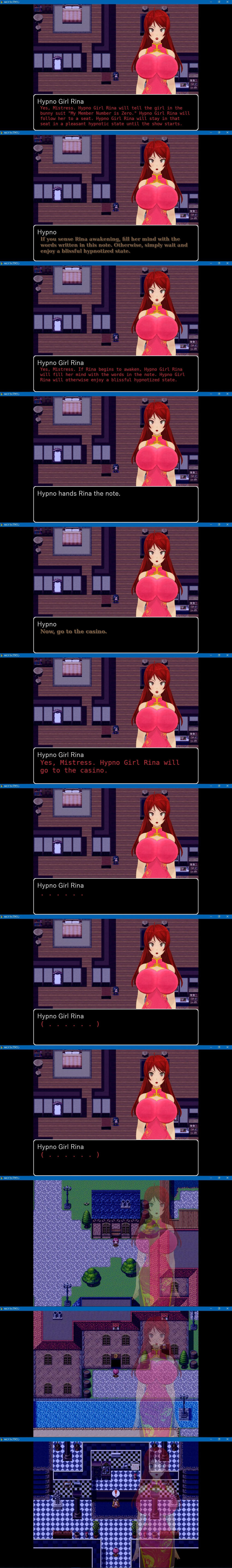 3d absurdres breasts comic custom_maid_3d_2 empty_eyes hard_translated hypnotia_(mc_trap_town) kamen_writer_mc large_breasts long_hair red_hair rina_(mc_trap_town) symbol_in_eyes text translated