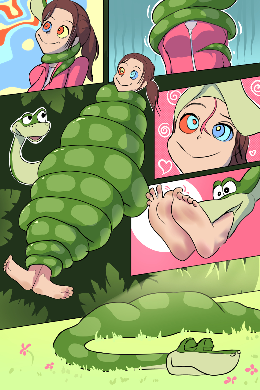 barefoot coils comic disney drool feet foot_focus glatu happy_trance kaa kaa_eyes left_4_dead snake speech_bubble the_jungle_book vore x-ray zoey