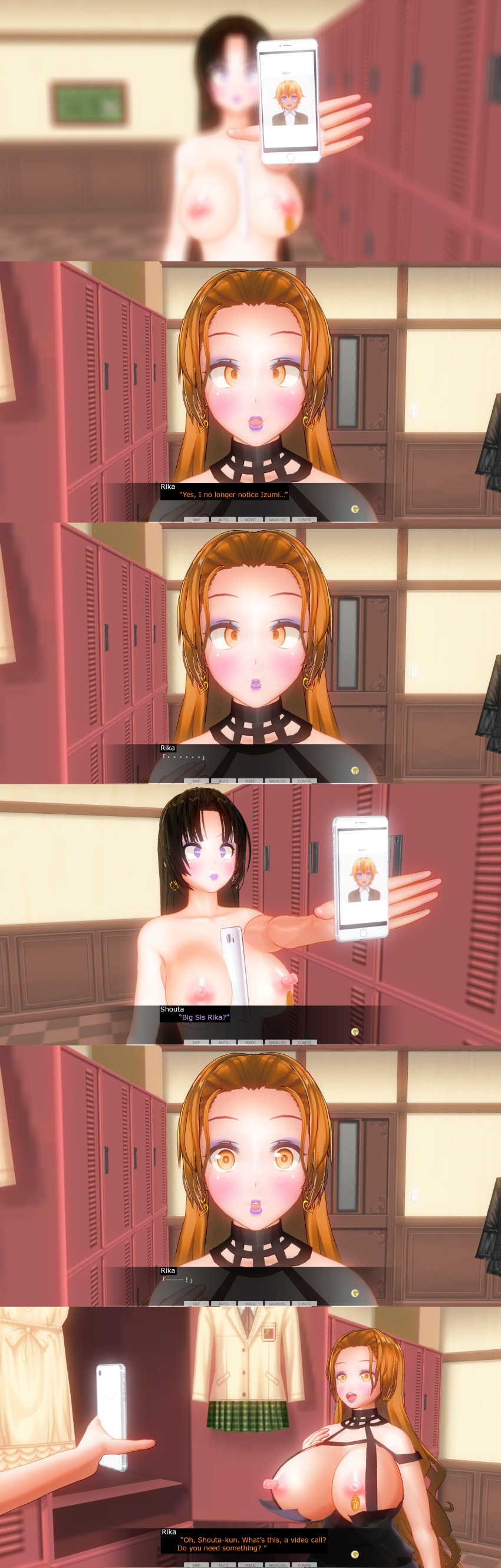 3d absurdres breasts comic custom_maid_3d_2 expressionless femsub hard_translated izumi_(made_to_order) kamen_writer_mc rika_(made_to_order) text
