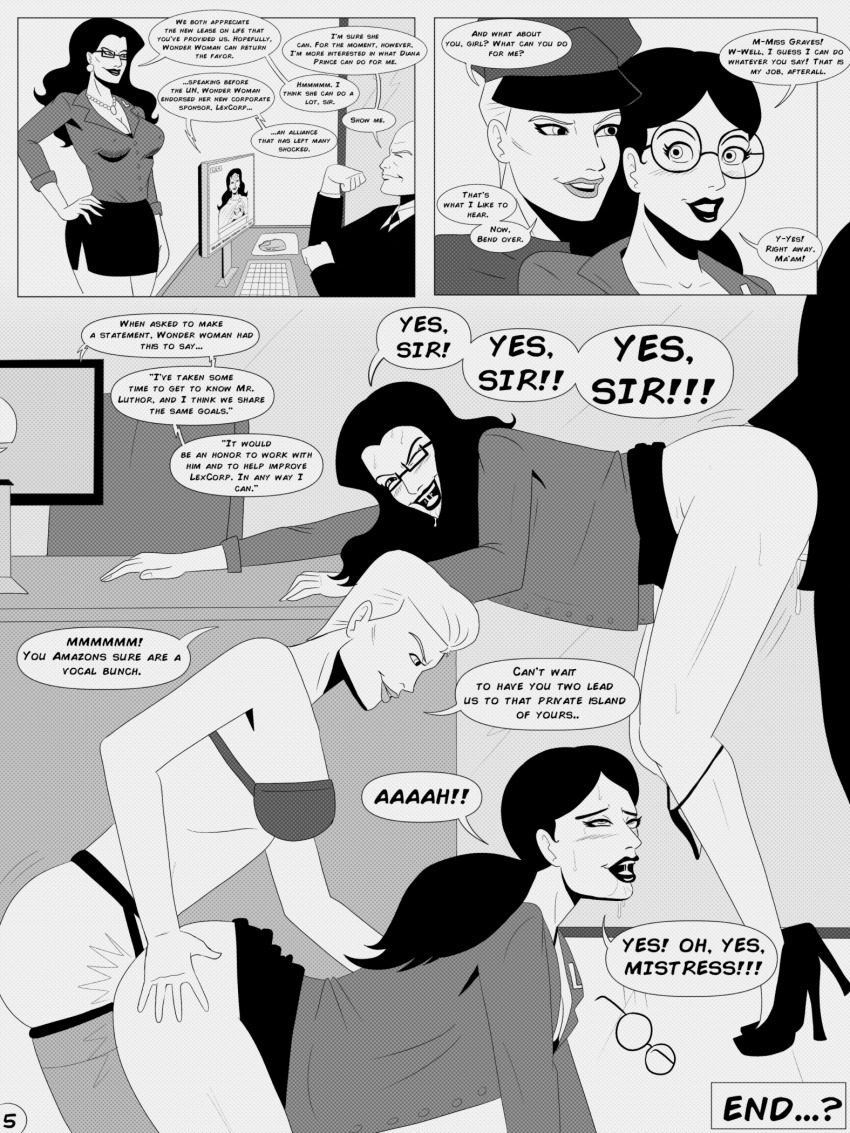 black_hair black_skirt blush bondage bottomless breasts caption cleavage comic corruption cum dc_comics dildo donna_troy drool earrings femdom femsub forced_employee greyscale happy_trance incest jewelry large_breasts lex_luthor long_hair maledom mercy_graves open_mouth penis polmanning ponytail pubic_hair sex sex_toy short_hair sisters skirt smile spiral_eyes standing strap-on super_hero sweat symbol_in_eyes tech_control text underwear upskirt vaginal western wonder_girl wonder_woman