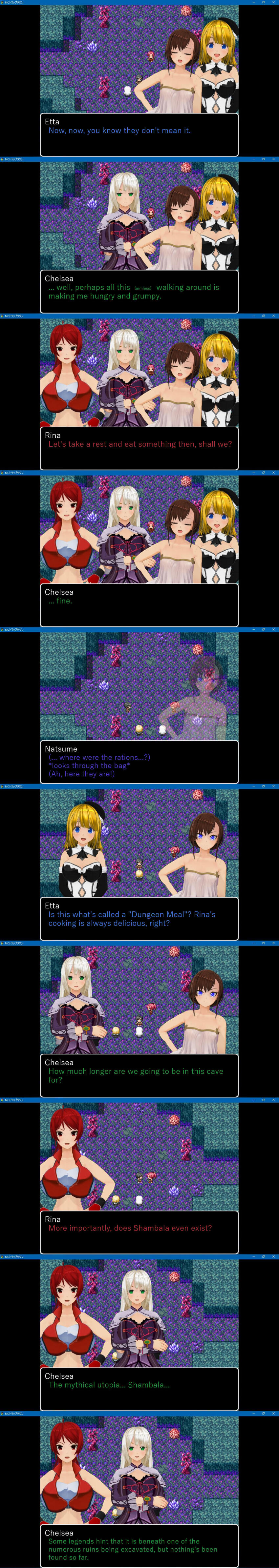 3d absurdres breasts chelsea_(mc_trap_town) custom_maid_3d_2 etta_(mc_trap_town) female_only hard_translated kamen_writer_mc large_breasts magic mc_trap_town natsume_(mc_trap_town) rina_(mc_trap_town) small_breasts text translated