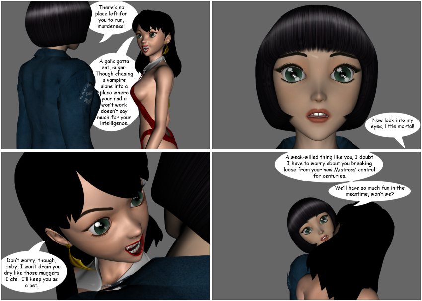 3d black_hair comic deathwish expressionless femdom femsub poser text vampire