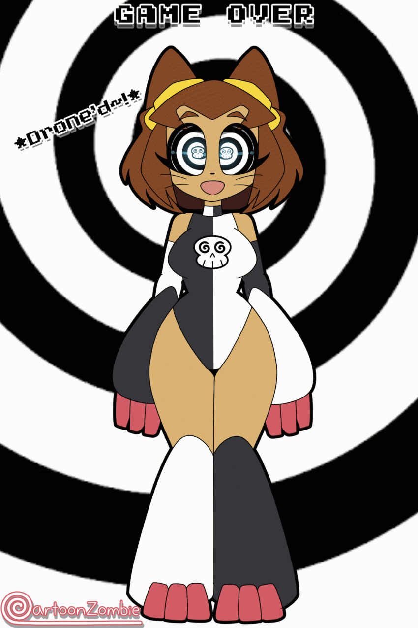 animated animated_gif cartoonzombie cat_girl dronification female_only femsub gameoverse kit_bodega_(gameoverse) solo tagme