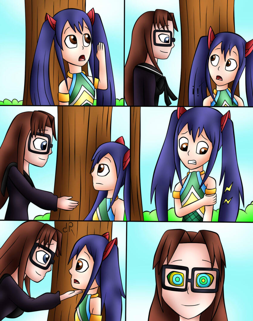 blue_hair brown_hair comic fairy_tail glasses jerrydestrtoyer naga_girl snake_girl tagme wendy_marvell