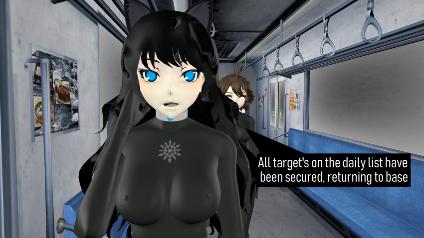 3d absurdres blake_belladonna collar female_only femsub graybot multiple_girls rwby tagme tech_control tepmarmy text