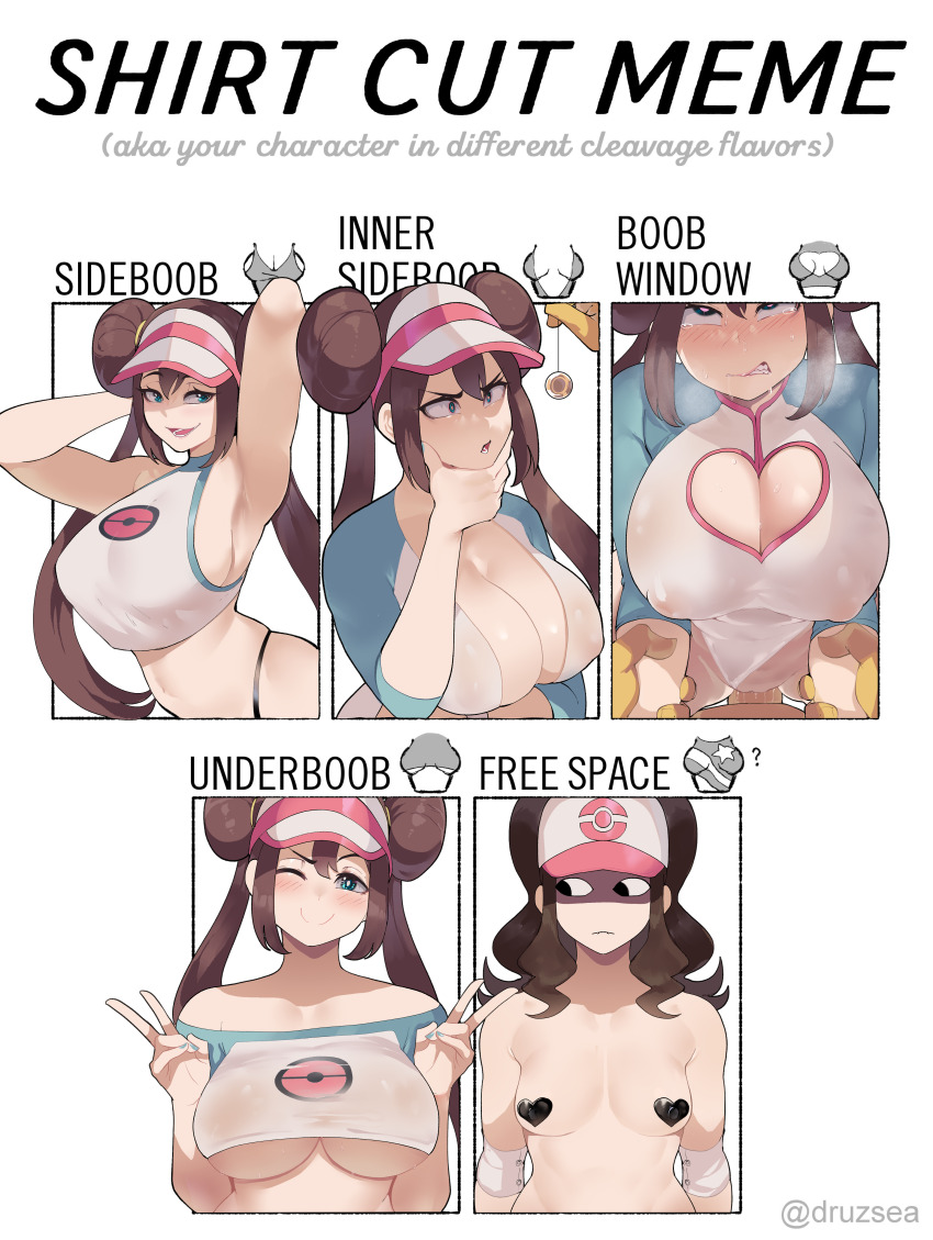 absurdres art_challenge bestiality blush breasts brown_hair cleavage cleavage_cutout coin drool english_text erect_nipples femsub hat heart_pasties hilda hypno large_breasts long_hair meme nintendo panties pasties pendulum penis pokemon pokemon_black_and_white pokemon_black_and_white_2 pokephilia pov rosa_(pokemon) sequence sex small_breasts sweat tears text thiccwithaq thong twintails underboob underwear vaginal