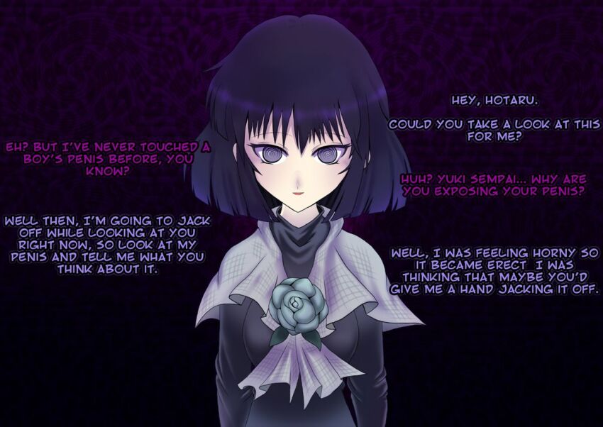 female_only femsub happy_trance maledom sailor_moon_(series) sailor_saturn solo spiral_eyes symbol_in_eyes text