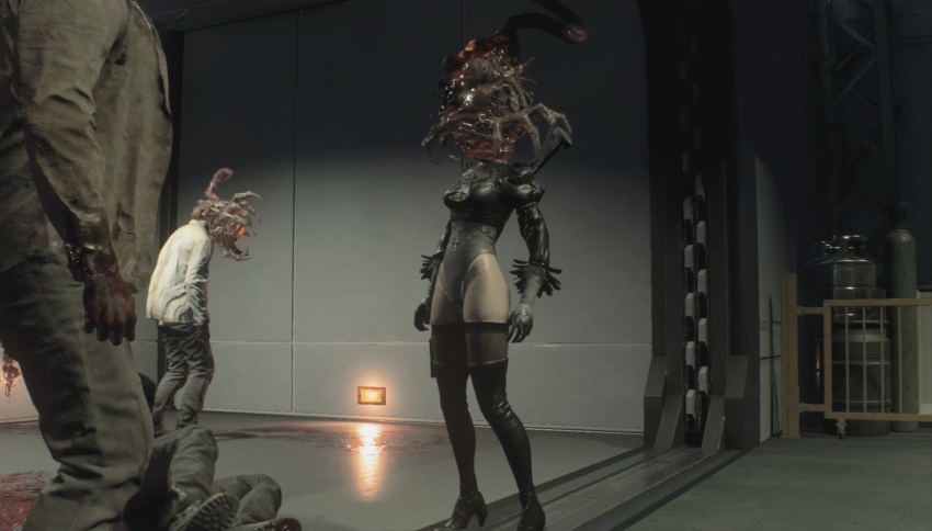 3d blood boots breasts cleavage cleavage_cutout corruption dead_source death femsub gloves leotard nemesis_alpha nier_automata nightmare_fuel parasite rermodv resident_evil resident_evil_3_remake resisting standing tentacles thigh_boots thighhighs video_game vore yorha_no._2_type_b zombie