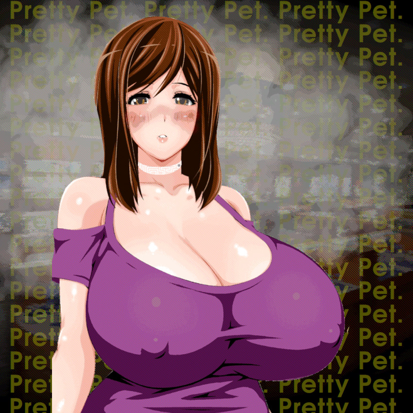 animated animated_gif artist_request brain_drain breasts character_request choker cleavage collar copyright_request femsub huge_breasts large_breasts mantra milf tech_control text trigger