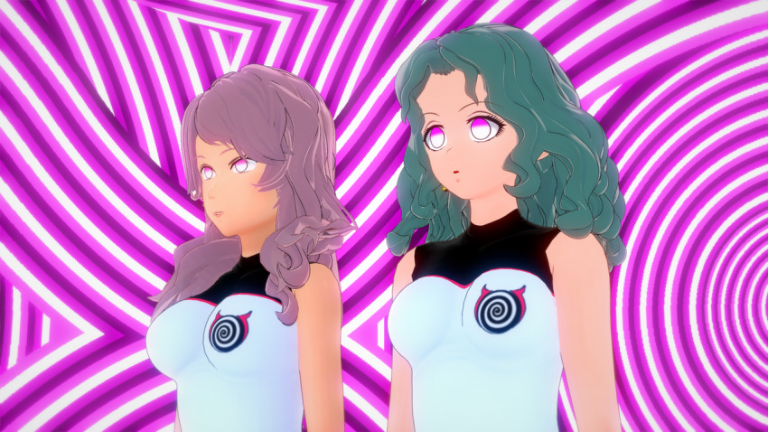 3d black_clover empty_eyes femsub green_hair large_breasts original pink_hair sailor_moon_(series) sailor_neptune spiral surrisaki tagme team_hypno vanessa_enoteca