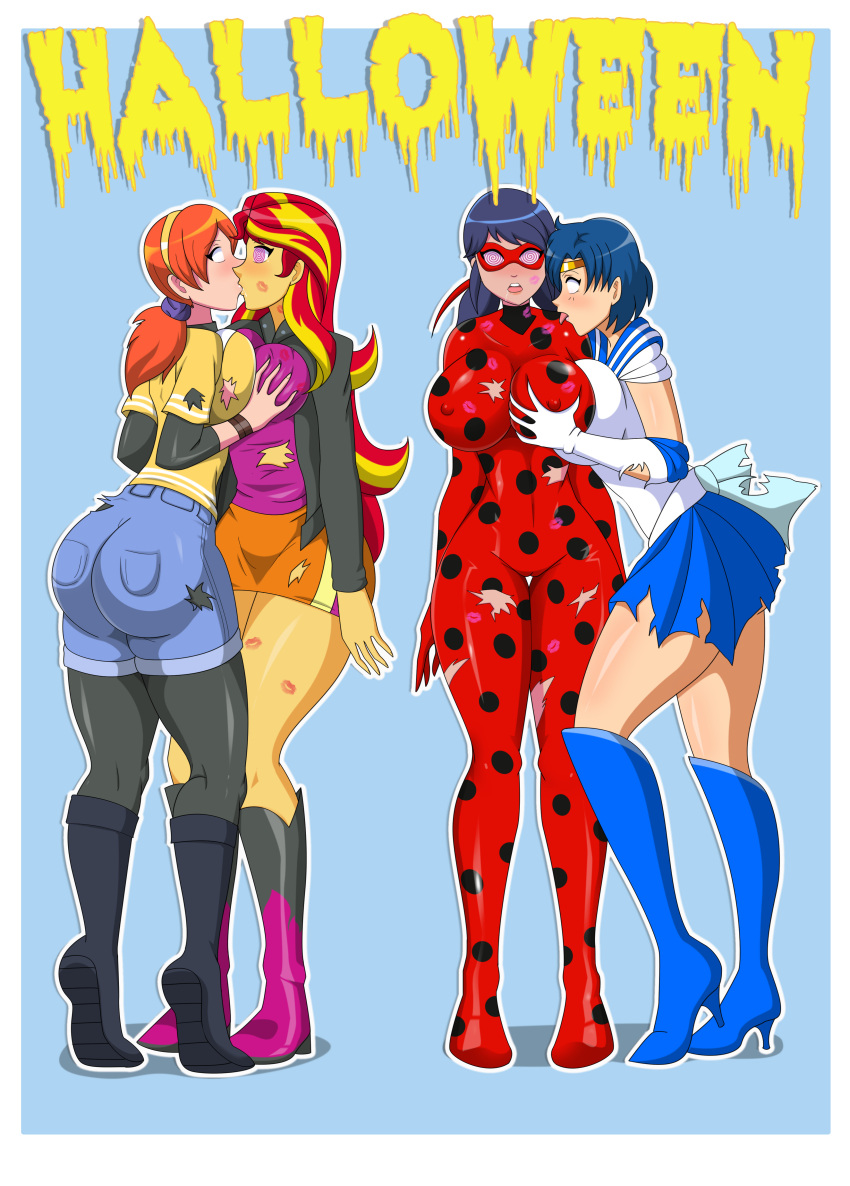 absurdres april_o'neil ass blue_hair boots breasts dlobo777 empty_eyes equestria_girls erect_nipples femsub gloves halloween high_heels huge_breasts jean_shorts kissing long_hair marinette_dupain-cheng mask miraculous_ladybug multicolored_hair my_little_pony opera_gloves red_hair sailor_mercury sailor_moon_(series) short_hair skirt spiral_eyes sunset_shimmer symbol_in_eyes teenage_mutant_ninja_turtles text thighhighs tomboy torn_clothes twintails whitewash_eyes yuri