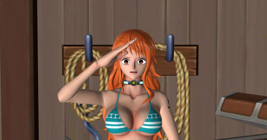 3d bobboxbody breasts collar femsub hypnotic_accessory large_breasts nami_(one_piece) one_piece