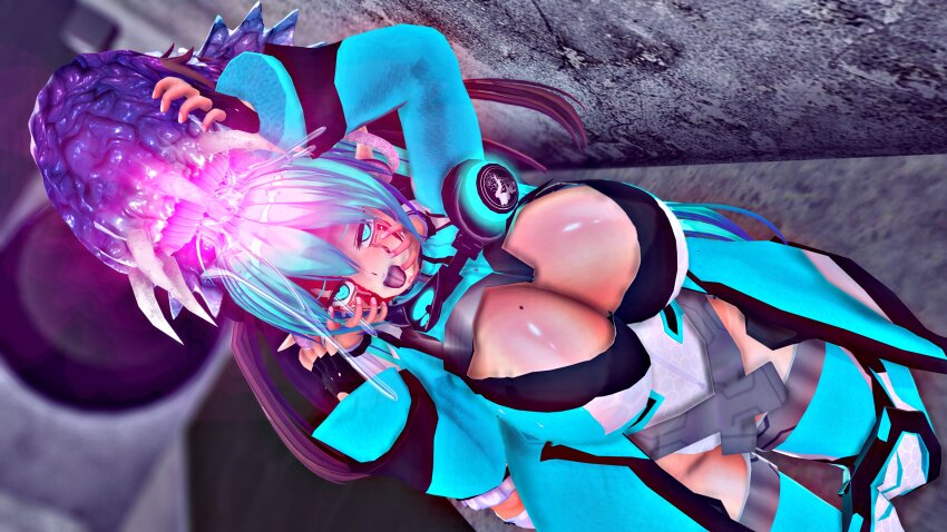3d blood boots brain_drain breasts cape cleavage corruption custom_maid_3d_2 cyan_eyes cyan_hair drool esther_r18 eye_roll female_only femdom femsub fingerless_gloves gloves glowing hand_on_head headphones huge_breasts jacket long_hair maid multiple_girls multiple_subs open_mouth original parasite resisting tears tentacles thick_thighs thigh_boots thighhighs tongue tongue_out twintails uchinoko_esther_(esther_r18)