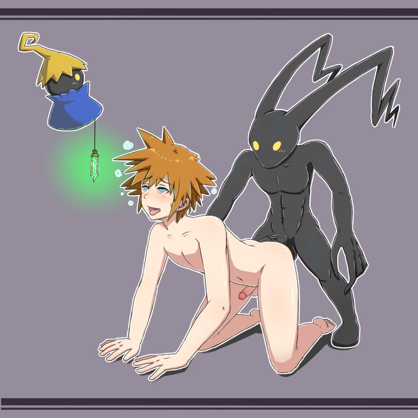 all_fours anal blush corruption crystal doggy_style glowing heartless hypno_neet kingdom_hearts male_only maledom malesub monster_boy penis sex shota sora spiral_eyes symbol_in_eyes yaoi yellow_eyes