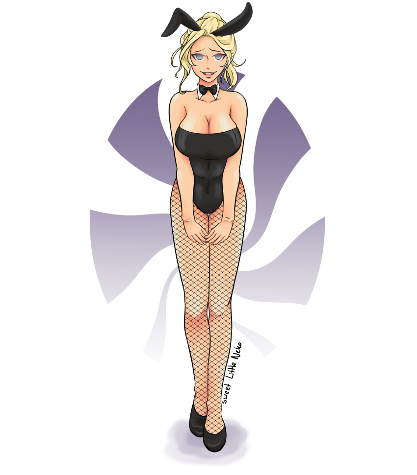 animal_ears annabeth_chase blonde_hair bunny_ears bunnysuit cleavage curly_hair empty_eyes fake_animal_ears female_only femsub fishnets grey_eyes high_heels percy_jackson_&_the_olympians solo standing standing_at_attention sweetlittleneko thighhighs