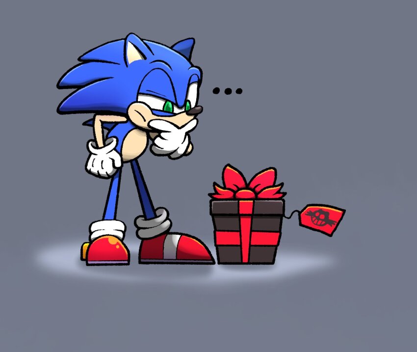 animal_ears chabble furry gift hedgehog_boy sonic_the_hedgehog sonic_the_hedgehog_(series) standing