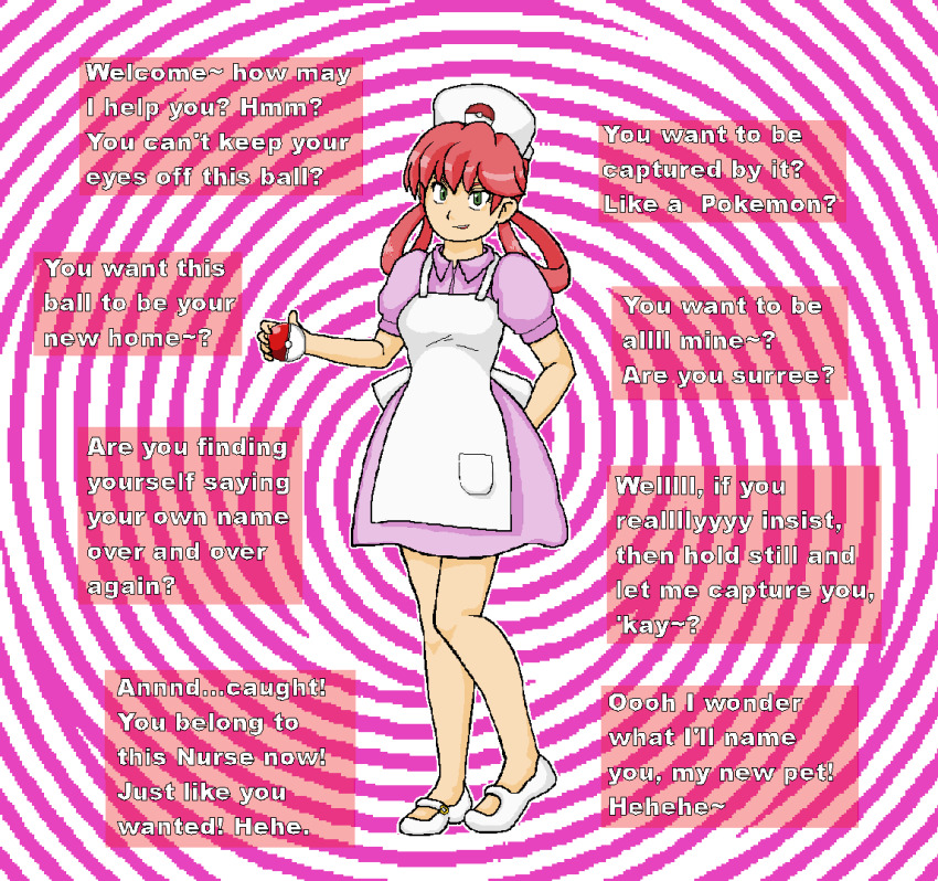 animated animated_gif femdom nintendo nurse nurse_joy pink_hair pokeball pokemon pov pov_sub seizure_warning sera-fuku spiral_background
