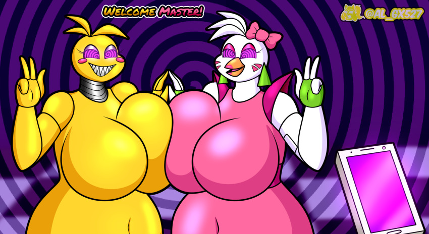 al_gx ass beak bird_girl blue_eyes bottomless bow breast_press breasts cell_phone chica chicken_girl comic crossed_eyes dialogue earrings eyeshadow face_paint femsub fingerless_gloves five_nights_at_freddy's five_nights_at_freddy's:_security_breach five_nights_at_freddy's_2 furry glamrock_chica gloves hacking happy_trance huge_breasts maledom nude open_mouth phone purple_eyes robot robot_girl sharp_teeth short_hair smile spiral spiralwash_eyes symmetrical_docking tech_control text topless toy_chica unfocused_eyes v white_skin yellow_skin