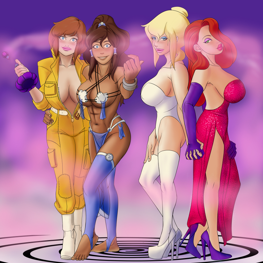 absurdres alternate_costume april_o'neil avatar_the_last_airbender bare_legs barefoot blonde_hair boogars breasts brown_hair cleavage cool_world dark_skin feet female_only femsub gloves happy_trance high_heels holding_hands holli_would hypnotic_gas jessica_rabbit korra large_breasts legend_of_korra legs lipstick long_hair muscle_girl nickelodeon opera_gloves red_hair red_lipstick short_hair teenage_mutant_ninja_turtles thighhighs twintails western who_framed_roger_rabbit