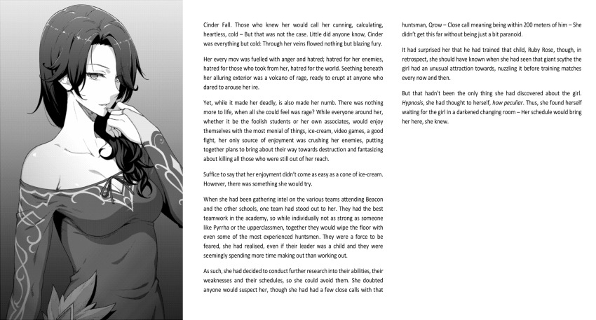 absurdres black_hair caption cinder_fall consensual female_only hiroya_juuren litter_(manipper) long_hair manip open_mouth rwby text wholesome